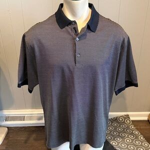 Bobby Jones Men Large Black and Tan Checkered Polo Casual Preppy